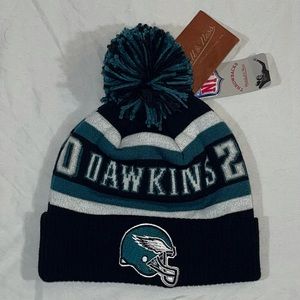 Mitchell & Ness NFL Philadelphia Eagles NFLPA Brian Dawkins Pom Beanie Hat $25.~